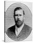 Engraved Portrait of "Dracula" Author Bram Stoker-null-Stretched Canvas