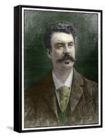 Engraved Portrait of Guy De Maupassant-Stefano Bianchetti-Framed Stretched Canvas