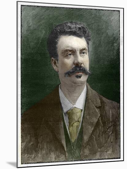 Engraved Portrait of Guy De Maupassant-Stefano Bianchetti-Mounted Giclee Print