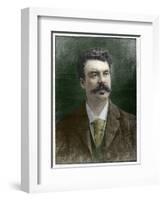 Engraved Portrait of Guy De Maupassant-Stefano Bianchetti-Framed Giclee Print