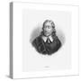 Engraved Portrait of John Milton-null-Stretched Canvas