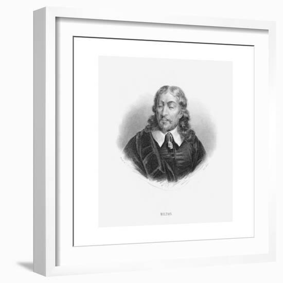 Engraved Portrait of John Milton-null-Framed Giclee Print