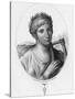 Engraved Portrait of Sappho, Greek Lyric Poet-null-Stretched Canvas