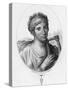 Engraved Portrait of Sappho, Greek Lyric Poet-null-Stretched Canvas