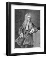 Engraved Portrait of Sir Isaac Newton-null-Framed Giclee Print
