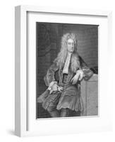 Engraved Portrait of Sir Isaac Newton-null-Framed Giclee Print