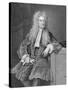 Engraved Portrait of Sir Isaac Newton-null-Stretched Canvas