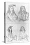 Engraved Portraits of Comanche Chiefs after George Catlin-null-Stretched Canvas