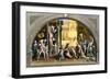 Engraved Reproduction of “The Fire of the Village” Showing the Citizens of Rome Fleeing the Burning-null-Framed Giclee Print