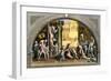 Engraved Reproduction of “The Fire of the Village” Showing the Citizens of Rome Fleeing the Burning-null-Framed Giclee Print