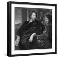 Engraved Self Portrait of Sir Peter Paul Rubens (1577 - 1640) (Engraving)-Peter Paul Rubens-Framed Giclee Print