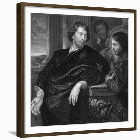 Engraved Self Portrait of Sir Peter Paul Rubens (1577 - 1640) (Engraving)-Peter Paul Rubens-Framed Giclee Print