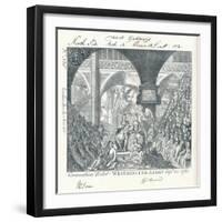 Engraved Ticket for the Coronation Ceremony of George III in Westminster Abbey' 1761-George Bickham-Framed Giclee Print