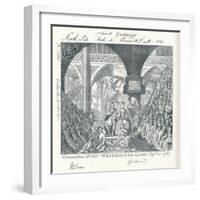 Engraved Ticket for the Coronation Ceremony of George III in Westminster Abbey' 1761-George Bickham-Framed Giclee Print