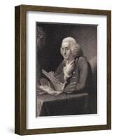 Engraving by Thomas B. Welch after Benjamin Franklin by David Martin-null-Framed Giclee Print