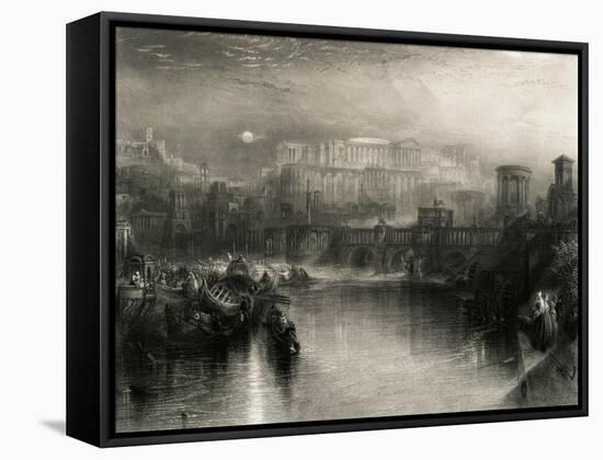 Engraving Depicting Life in Ancient Rome by Joseph Mallord William Turner-null-Framed Stretched Canvas