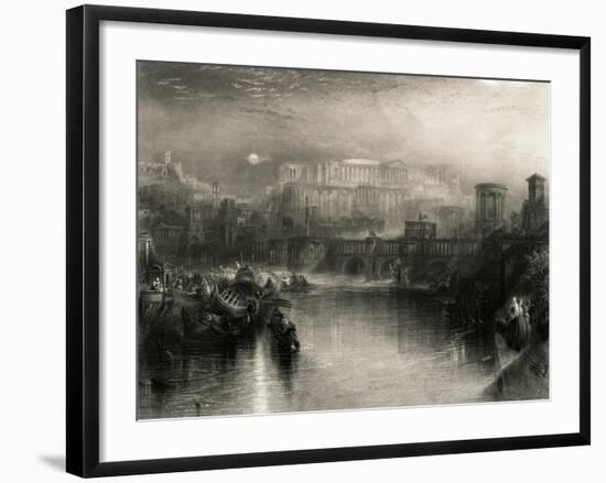 Engraving Depicting Life in Ancient Rome by Joseph Mallord William Turner-null-Framed Giclee Print