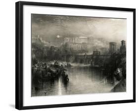 Engraving Depicting Life in Ancient Rome by Joseph Mallord William Turner-null-Framed Giclee Print