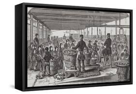 Engraving Depicting Serving of Dinner in the Oakum-Room of the Boys' Prison at Tothill Fields-null-Framed Stretched Canvas