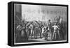 Engraving Depicting the Adoption of the Tricolor Flag from Splendors of the French National Guard-Stefano Bianchetti-Framed Stretched Canvas