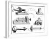 Engraving Diagram Showing Alexander Graham Bells Telephone System-null-Framed Art Print