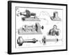 Engraving Diagram Showing Alexander Graham Bells Telephone System-null-Framed Art Print