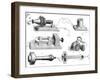 Engraving Diagram Showing Alexander Graham Bells Telephone System-null-Framed Art Print