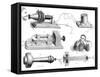 Engraving Diagram Showing Alexander Graham Bells Telephone System-null-Framed Stretched Canvas