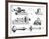 Engraving Diagram Showing Alexander Graham Bells Telephone System-null-Framed Art Print