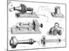 Engraving Diagram Showing Alexander Graham Bells Telephone System-null-Mounted Art Print