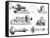 Engraving Diagram Showing Alexander Graham Bells Telephone System-null-Framed Stretched Canvas