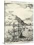 Engraving from the Journal of Jacob Le Maire Depicting the Arrival at the Cocos Islands, Tonga-null-Stretched Canvas