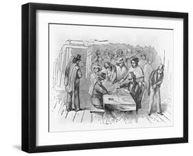 Engraving Gambling in Frisco-null-Framed Giclee Print