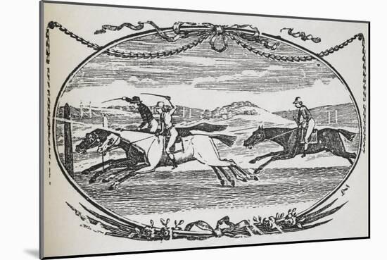 Engraving Of a Horse Race-Thomas Bewick-Mounted Giclee Print