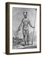 Engraving of a Man from the Marquesas Islands Covered in a Full Body Tattoo after Grigorii Ivanovic-null-Framed Giclee Print