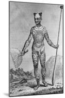 Engraving of a Man from the Marquesas Islands Covered in a Full Body Tattoo after Grigorii Ivanovic-null-Mounted Giclee Print