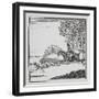 Engraving Of a Man Out Hunting On Horseback With Dogs-Thomas Bewick-Framed Premium Giclee Print