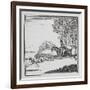 Engraving Of a Man Out Hunting On Horseback With Dogs-Thomas Bewick-Framed Giclee Print