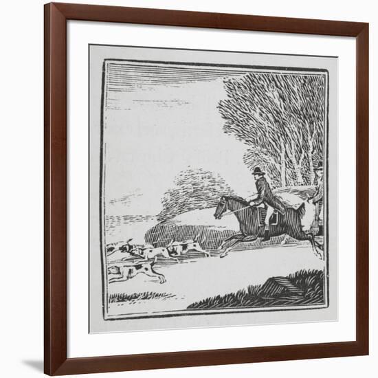 Engraving Of a Man Out Hunting On Horseback With Dogs-Thomas Bewick-Framed Giclee Print