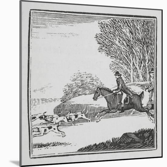 Engraving Of a Man Out Hunting On Horseback With Dogs-Thomas Bewick-Mounted Giclee Print