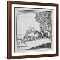 Engraving Of a Man Out Hunting On Horseback With Dogs-Thomas Bewick-Framed Giclee Print