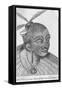 Engraving of a Maori Chieftain-null-Framed Stretched Canvas