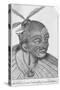Engraving of a Maori Chieftain-null-Stretched Canvas