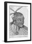 Engraving of a Maori Chieftain-null-Framed Giclee Print