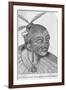 Engraving of a Maori Chieftain-null-Framed Giclee Print
