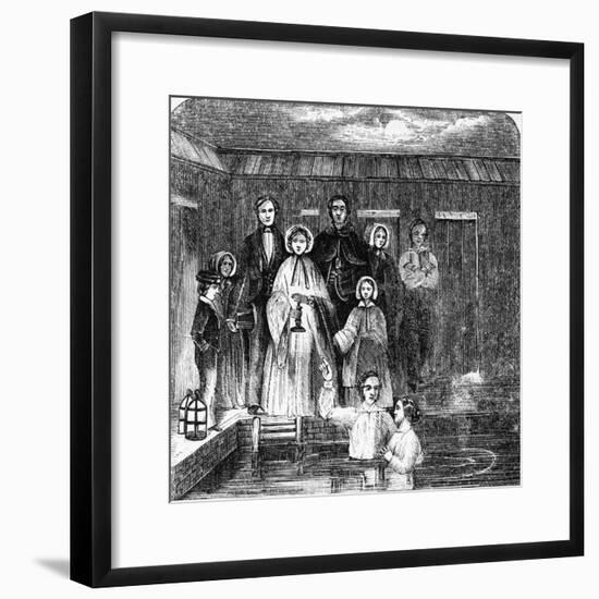 Engraving of A Mormon Baptism-null-Framed Giclee Print