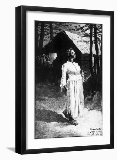 Engraving of African Am Woman Singing-null-Framed Giclee Print