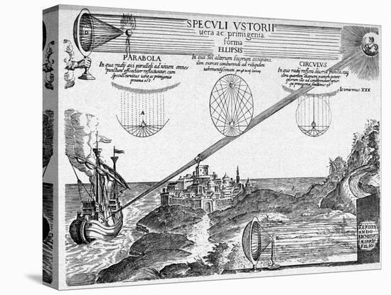Engraving of Archimedes' Burning Mirror-Athanasius Kircher-Stretched Canvas
