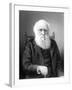 Engraving of British Naturalist Charles Darwin Developed Theory of Evolution by Natural Selection-null-Framed Premium Photographic Print