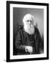 Engraving of British Naturalist Charles Darwin Developed Theory of Evolution by Natural Selection-null-Framed Premium Photographic Print